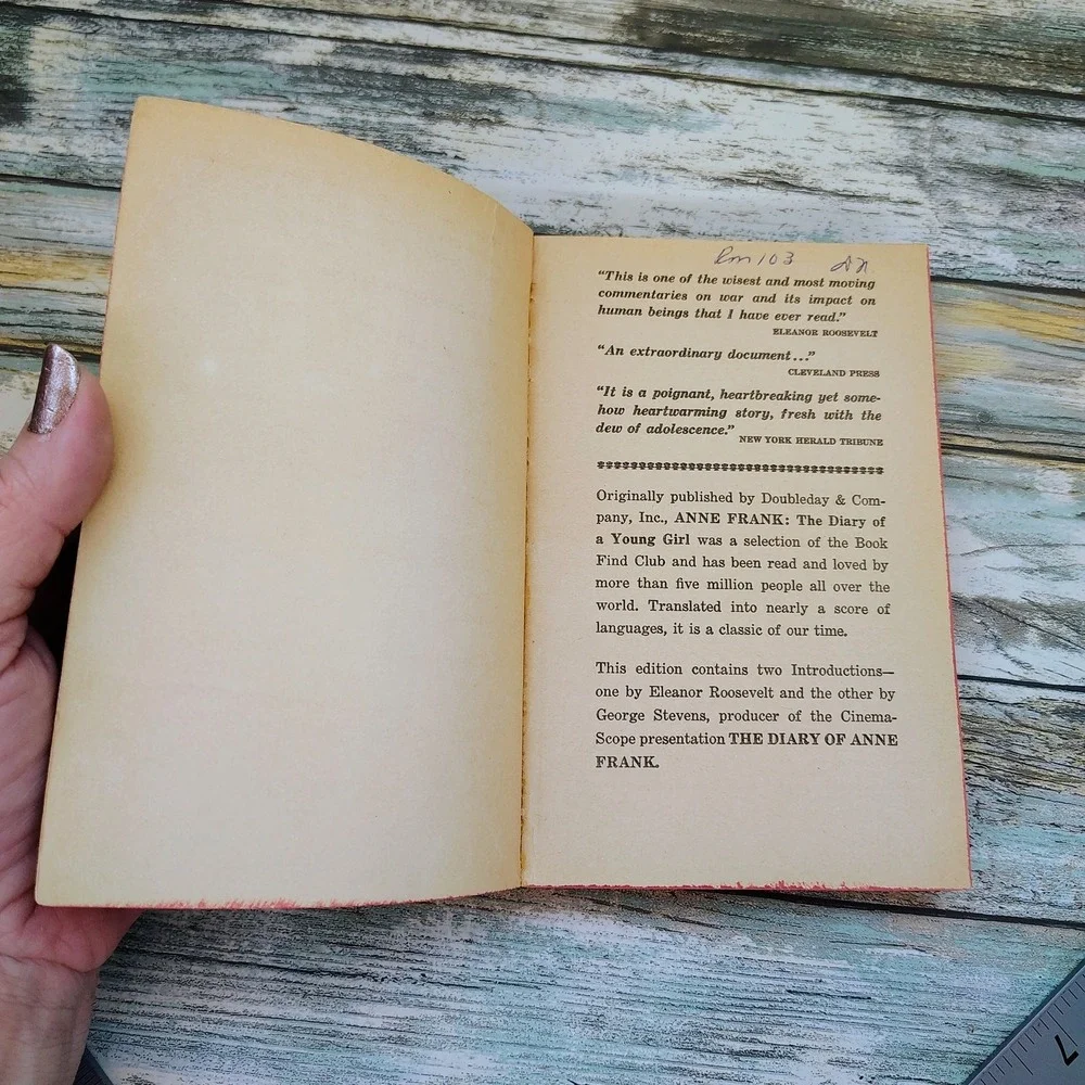 Anne Frank Diary‎ of a Young Girl Scholastic 50039 Vtg 1968 PB Movie Edition